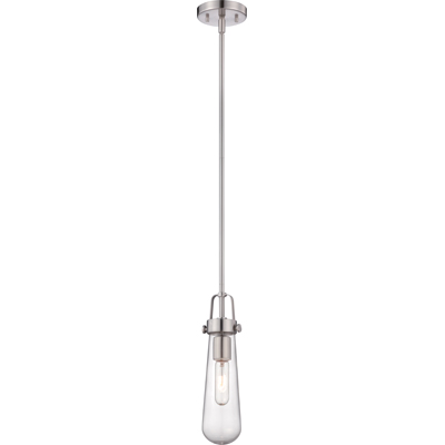 Nuvo Lighting 60/5262  Beaker - 1 Light Mini Pendant with Clear Glass in Brushed Nickel Finish